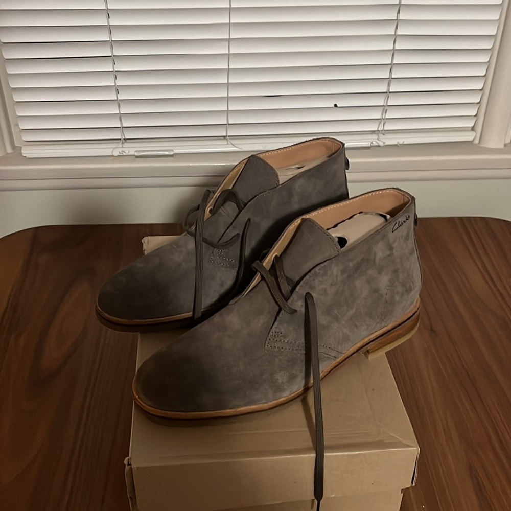 [NIB] Grey Clark’s Desert Chukka Boot Premium. Size 9.5. Brand new in box.